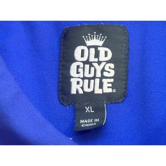 OLD GUYS RULE Men's Short Sleeve Button Down Polo Shirt Blue XL - Picture 5 of 6